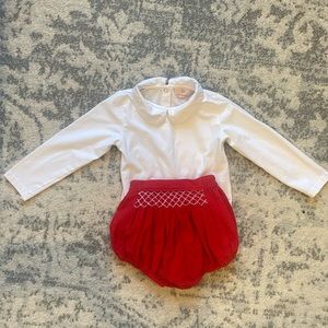 Smockingbird Christmas or Valentines Day smocked outfit